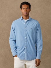Hackett Blue Heritage Chambray Long-Sleeve Shirt - Image 8 of 8