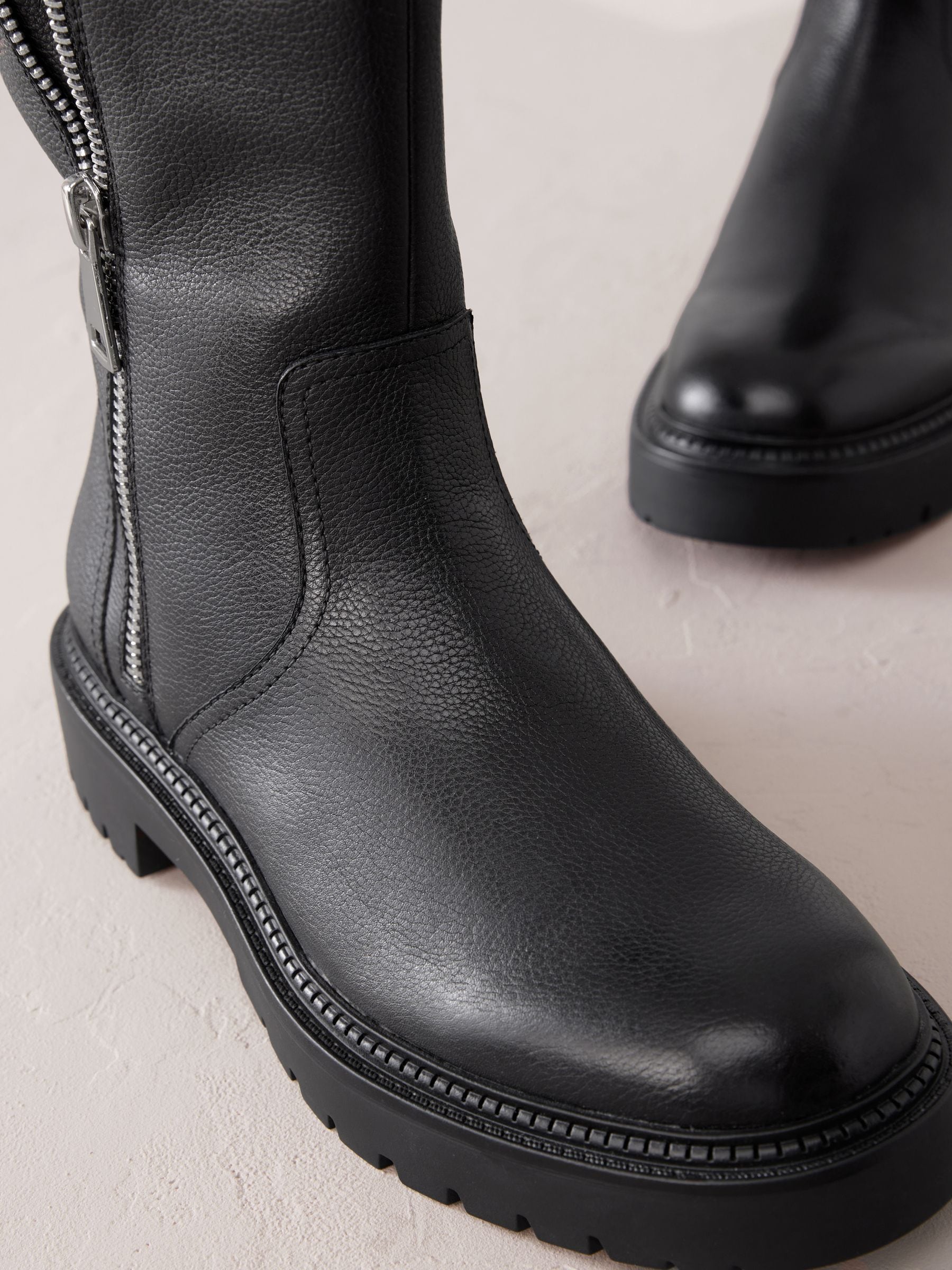 Zip biker boots cheap