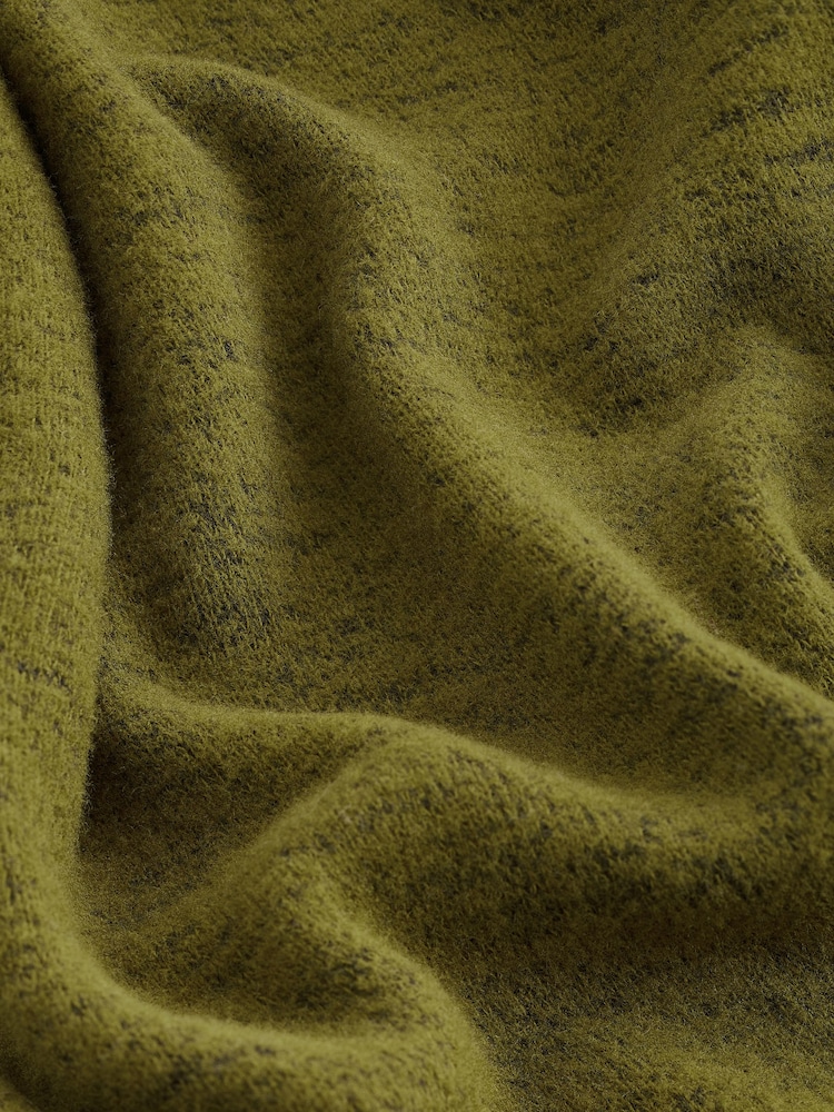 Olive Green Lightweight Jersey Cosy Hoodie - Image 6 of 6