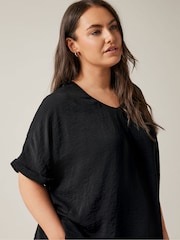 EVANS Curve Black Notch Neck Blouse - Image 4 of 5