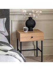 Gallery Home Natural Settat Natural 1 Drawer Bedside Table - Image 1 of 8