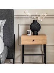 Gallery Home Natural Settat Natural 1 Drawer Bedside Table - Image 2 of 8