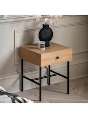 Gallery Home Natural Settat Natural 1 Drawer Bedside Table - Image 3 of 8