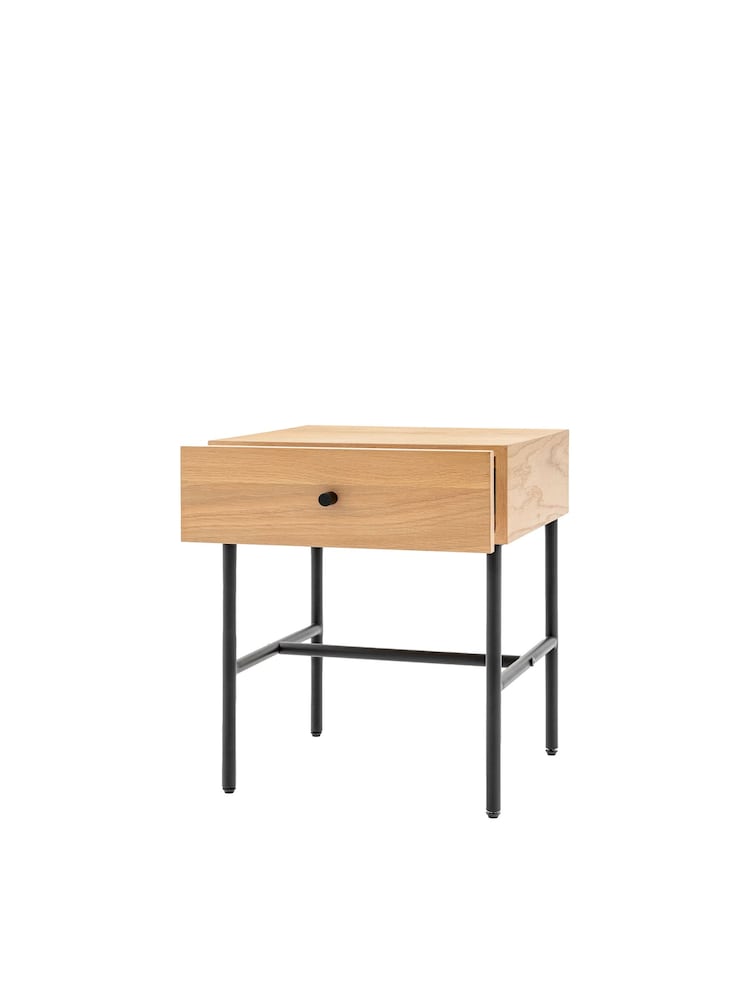 Gallery Home Natural Settat Natural 1 Drawer Bedside Table - Image 8 of 8