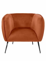 Pacific Tobacco Orange Lucca Velvet Chair - Image 3 of 6