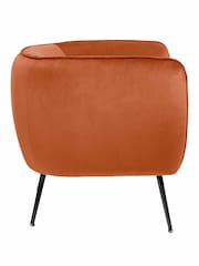 Pacific Tobacco Orange Lucca Velvet Chair - Image 4 of 6