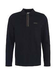 Barbour® International Marshall Long Sleeved Zipped 100% Cotton Polo Shirt - Image 6 of 6