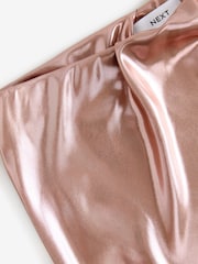 Rose Gold Satin Foil Midi Skirt - Image 7 of 7