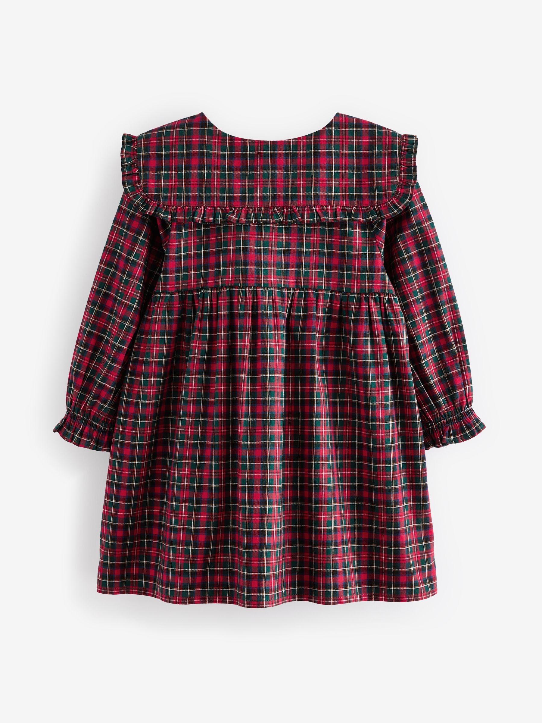 Buy Red Tartan Long Sleeve 100 Cotton Peter Pan Collar Dress 3mths 8yrs from Next USA