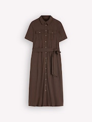 Boden Brown Mavis Midi Jersey Shirt Dress - Image 5 of 5