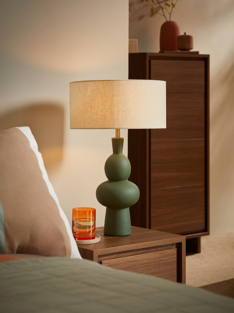 MADE.COM Green Freyja Ceramic Table Lamp - Image 1 of 6