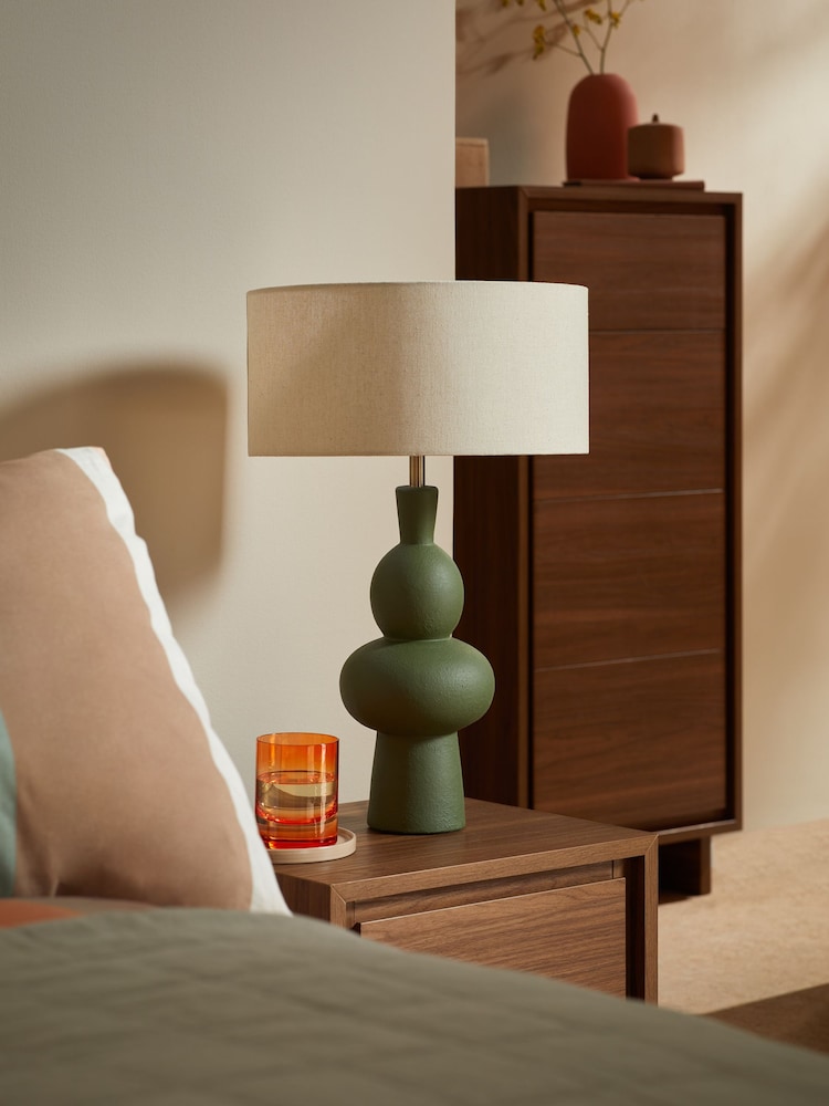MADE.COM Green Freyja Ceramic Table Lamp - Image 2 of 6