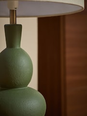 MADE.COM Green Freyja Ceramic Table Lamp - Image 4 of 6