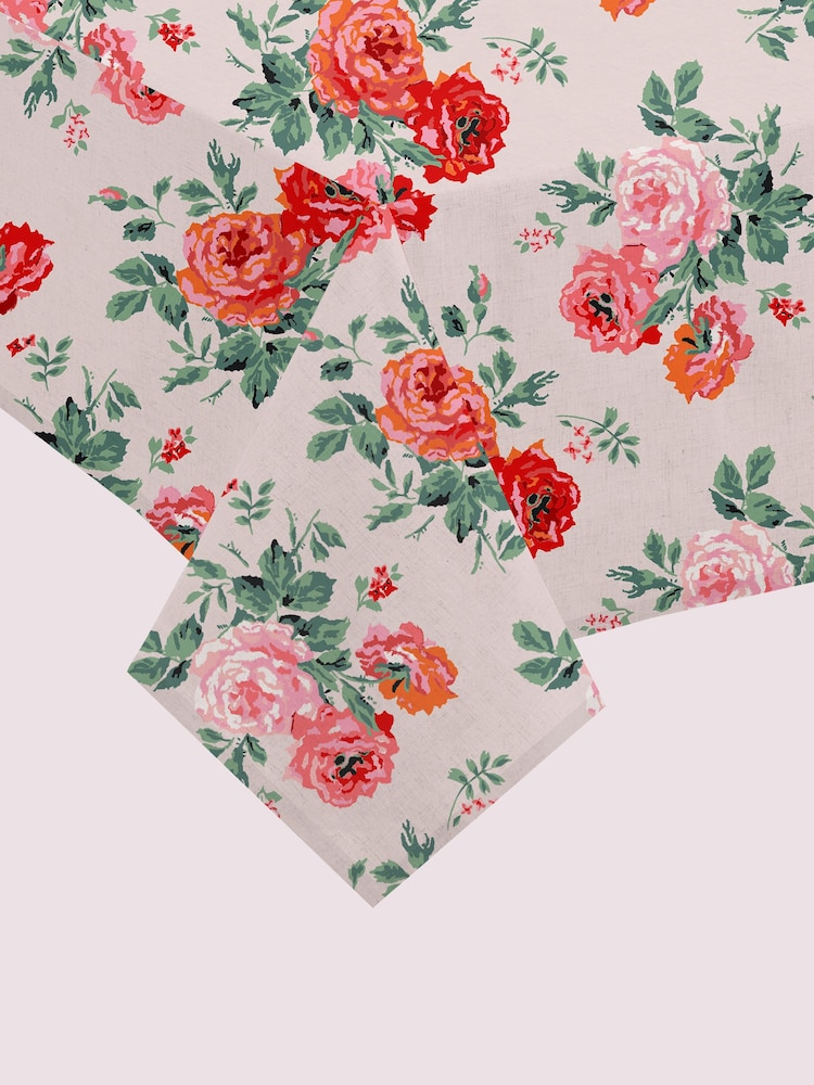 Cath Kidston Pink Archive Rose Tablecloth - Image 1 of 2