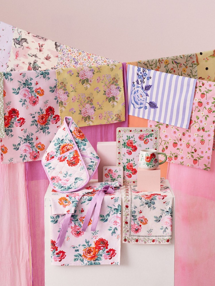 Cath Kidston Pink Archive Rose Tablecloth - Image 2 of 2