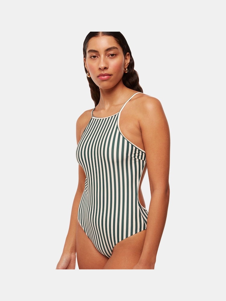 Whistles Green Stripe Swimsuit - Image 1 of 4 Whistles Green Stripe Swimsuit - Image 1 of 4
