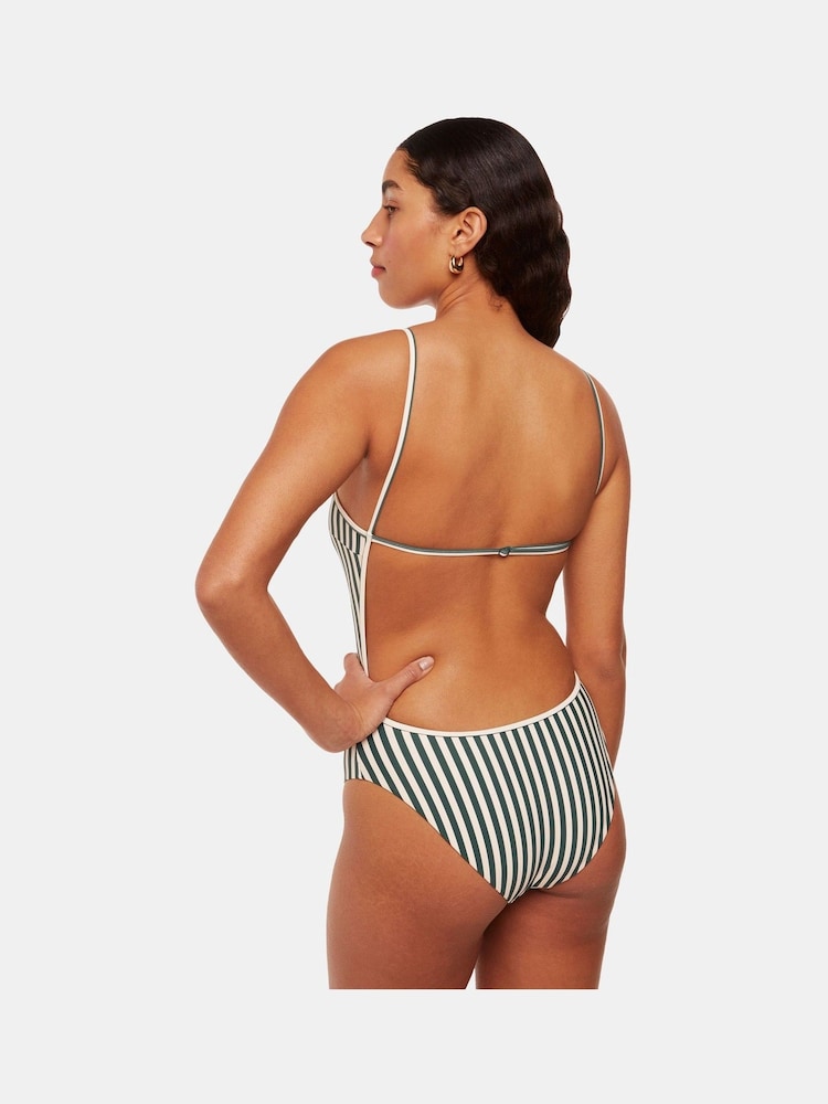 Whistles Green Stripe Swimsuit - Image 2 of 4 Whistles Green Stripe Swimsuit - Image 2 of 4