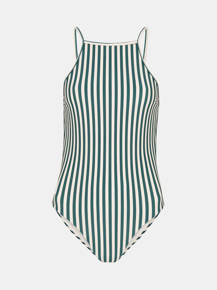 Whistles Green Stripe Swimsuit - Image 4 of 4 Whistles Green Stripe Swimsuit - Image 4 of 4