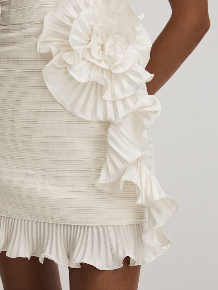 ivoire - Robe courte bustier à volants Amur - Image 3 of 6