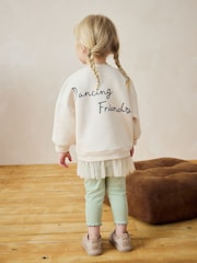 Pale Pink Mesh Hem Sweatshirt & Leggings Set (3mths-7yrs) - Image 3 of 8