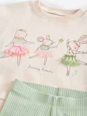 Pale Pink Mesh Hem Sweatshirt & Leggings Set (3mths-7yrs) - Image 7 of 8