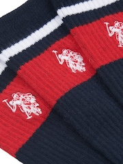 U.S. Polo Assn. Blue Brand Stripe Mens Sports Socks 3 Pack - Image 3 of 3