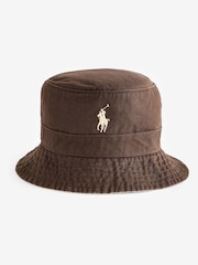 Polo Ralph Lauren Dark Green 100% Cotton Logo Bucket Hat - Image 1 of 4