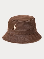Polo Ralph Lauren Dark Green 100% Cotton Logo Bucket Hat - Image 2 of 4