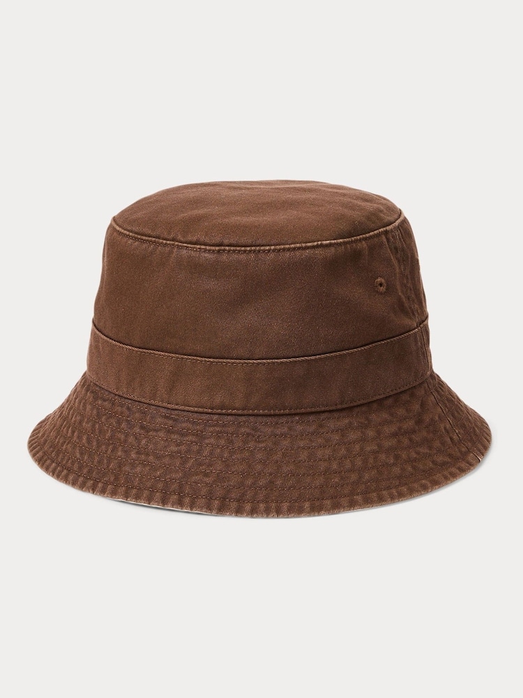 Polo Ralph Lauren Dark Green 100% Cotton Logo Bucket Hat - Image 3 of 4