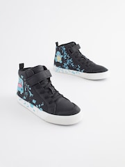 Black Wide Fit (G) Pokemon Elastic Lace High Top Trainers - Image 1 of 6