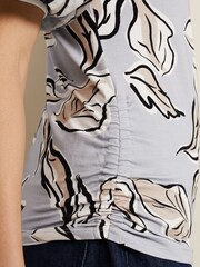 Phase Eight Blue Aaliyah Woven Sleeve Top - Image 6 of 6