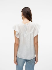 Белый - Блузка с короткими рукавами и кружевной отделкой VERO MODA - Image 2 of 6