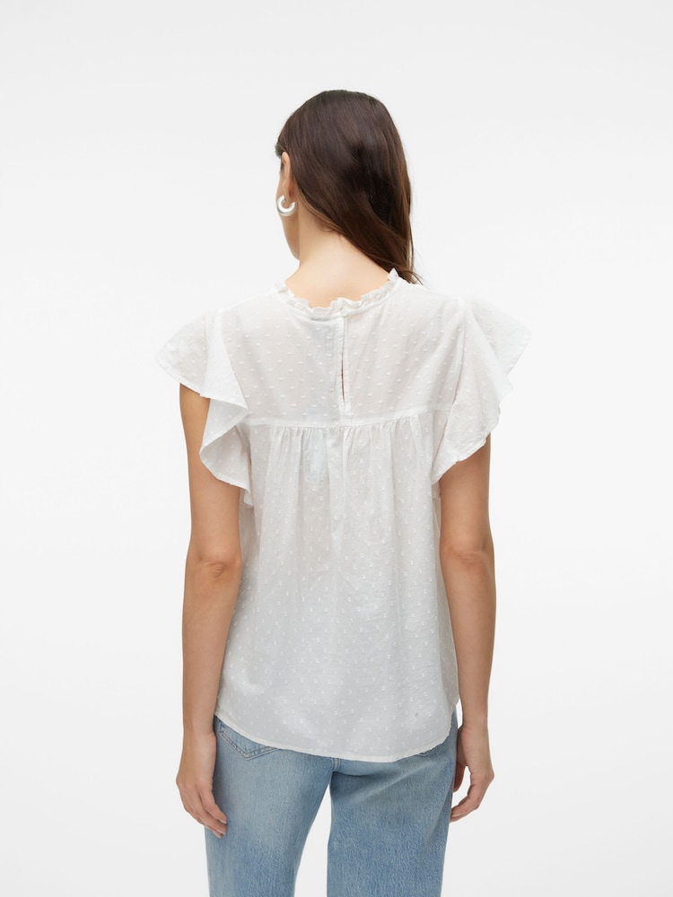 Белый - Блузка с короткими рукавами и кружевной отделкой VERO MODA - Image 2 of 6