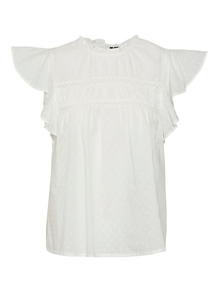 Белый - Блузка с короткими рукавами и кружевной отделкой VERO MODA - Image 6 of 6