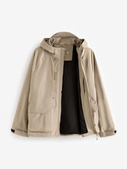 Dark Stone Zip Through Hooded Waterproof Jacket - Image 11 of 15
