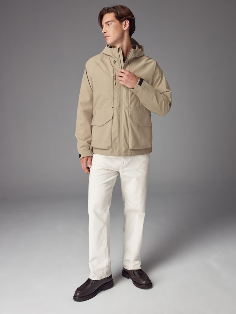 Dark Stone Zip Through Hooded Waterproof Jacket - Image 2 of 15