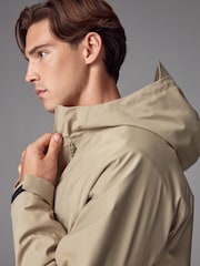 Dark Stone Zip Through Hooded Waterproof Jacket - Image 5 of 15