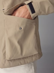Dark Stone Zip Through Hooded Waterproof Jacket - Image 8 of 15