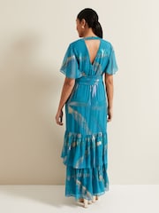 Phase Eight Blue Petite Charissa Silk Maxi Dress - Image 2 of 6