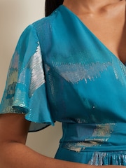 Phase Eight Blue Petite Charissa Silk Maxi Dress - Image 4 of 6