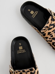 Leopard Standard Fit Forever Comfort® Leather Footbed Clogs - Image 10 of 11