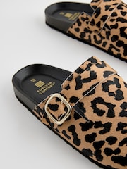 Leopard Standard Fit Forever Comfort® Leather Footbed Clogs - Image 9 of 11