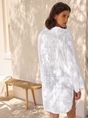 White 100% Cotton Kaftan Cover-Up - Image 2 of 6