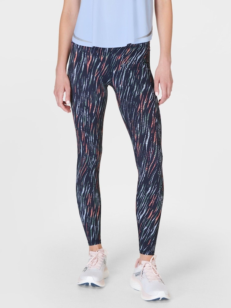 Sweaty Betty Green Grid Geo Print Full Length Aerial Core Workout Leggings - Image 1 of 9