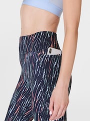 Sweaty Betty Green Grid Geo Print Full Length Aerial Core Workout Leggings - Image 3 of 9