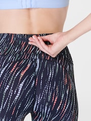 Sweaty Betty Green Grid Geo Print Full Length Aerial Core Workout Leggings - Image 6 of 9