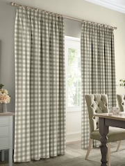Sophie Allport Natural Stone Gingham Made to Measure 100% Cotton Curtains - Image 2 of 6