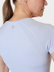 Sweaty Betty Salt Blue Athlete Seamless Workout T-Shirt - Image 7 of 8