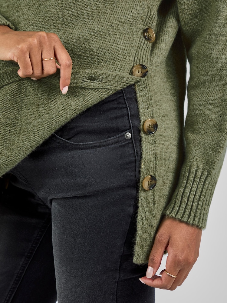 JoJo Maman Bébé Khaki Green Turtle Neck Maternity & Nursing Jumper - Image 4 of 4