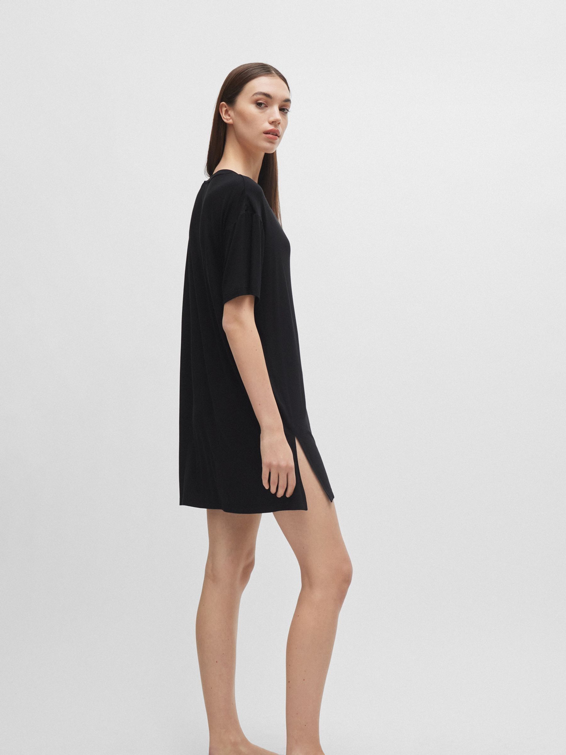 HUGO Black Relaxed Fit Night Dress With Logo Print - Image 4 of 5